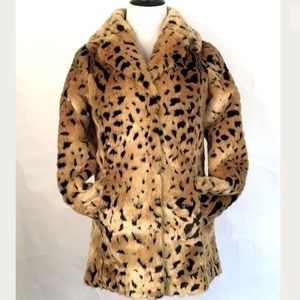 NWT Express Faux Fur Leopard Print Jacket XSmall